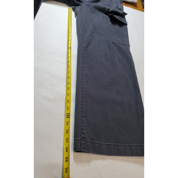 Gap Womens 8 Pants LOOSE KHAKI CARGO‎ Utility 100% Cotton Wide Leg Muted Black - Picture 11 of 13